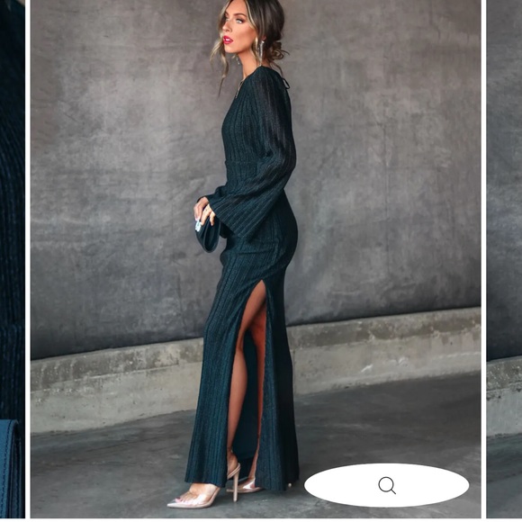 SHIMMER CUTOUT BACK MAXI DRESS - BLACK NWT - Picture 3 of 4